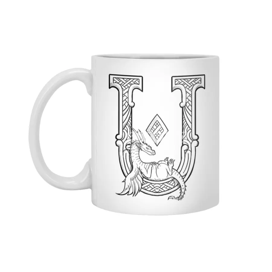 U Dragon Alphabet Beyaz Kupa