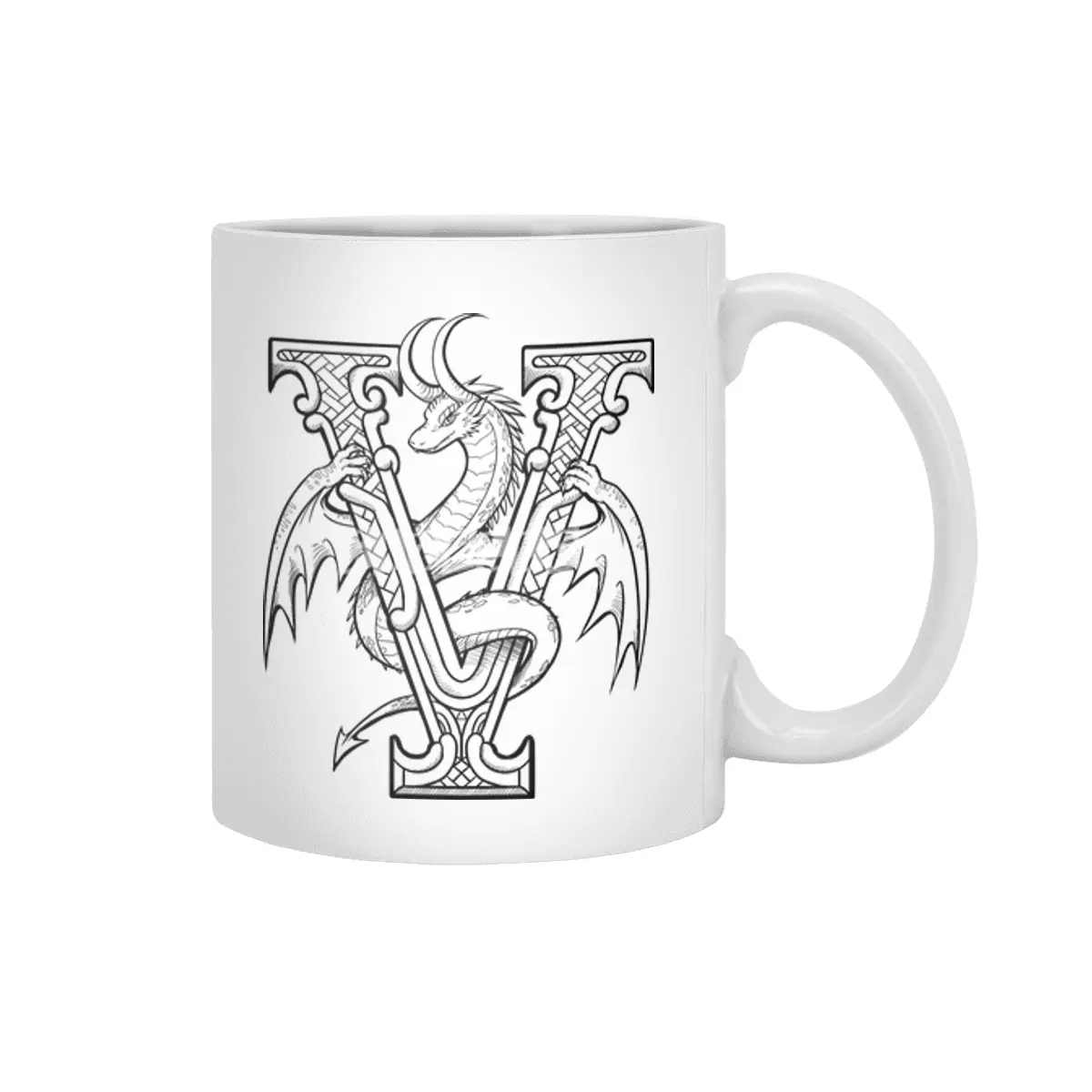 V Dragon Alphabet Beyaz Kupa