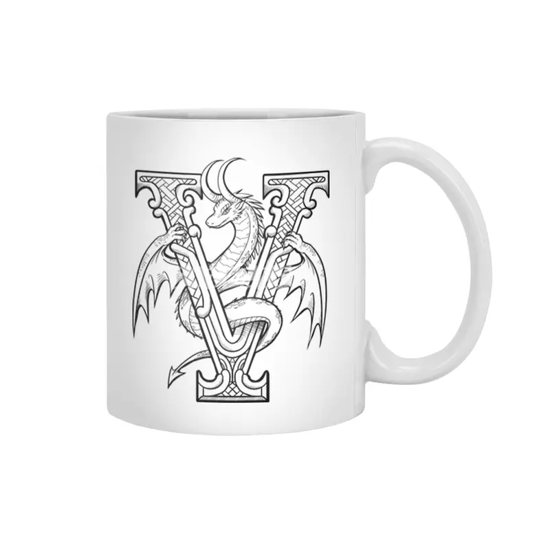 V Dragon Alphabet Beyaz Kupa