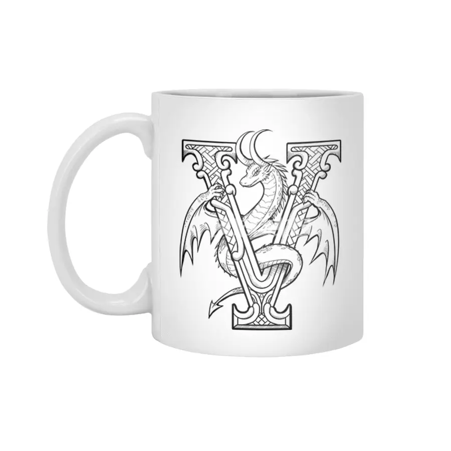 V Dragon Alphabet Beyaz Kupa