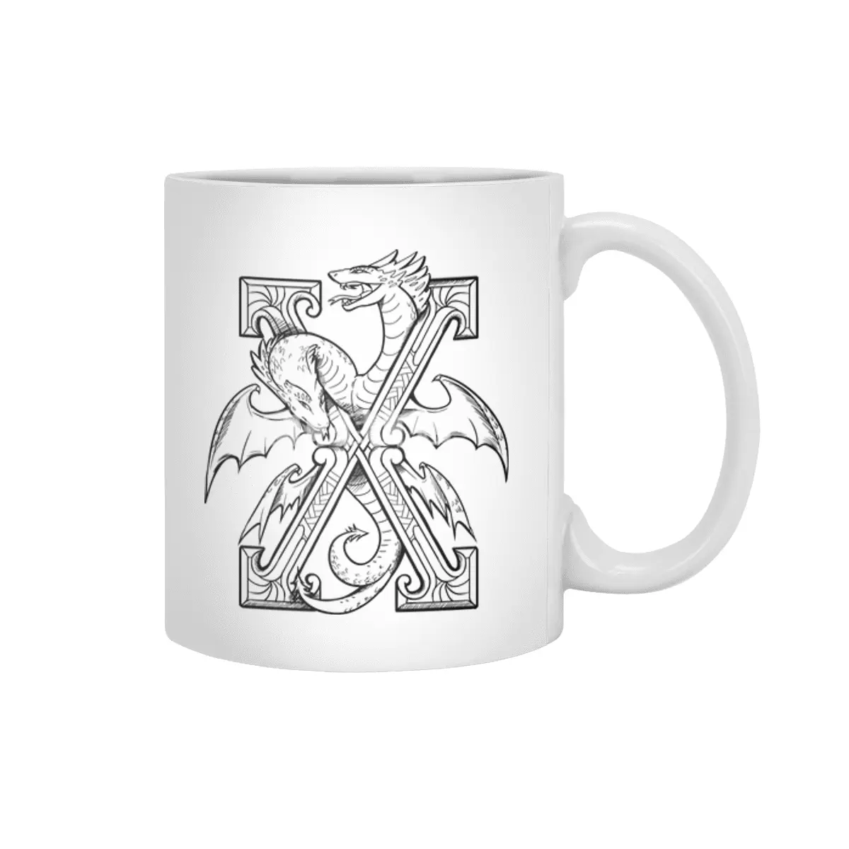 X Dragon Alphabet Beyaz Kupa