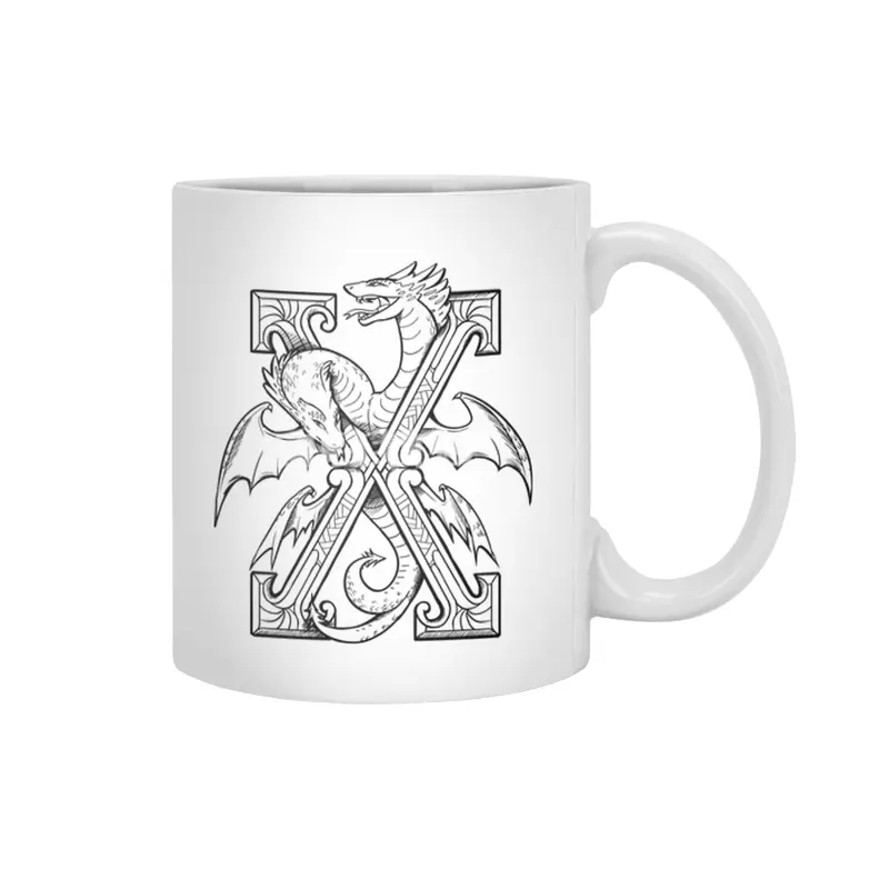 X Dragon Alphabet Beyaz Kupa