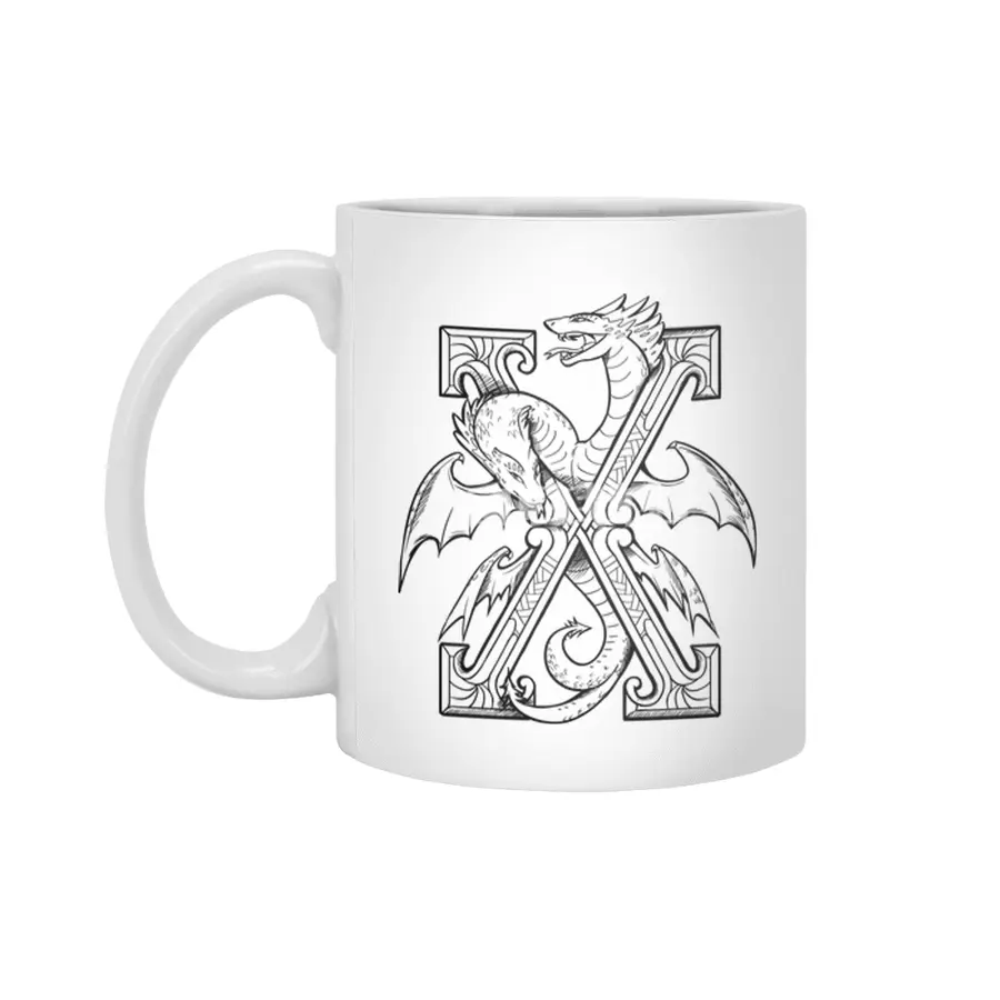 X Dragon Alphabet Beyaz Kupa
