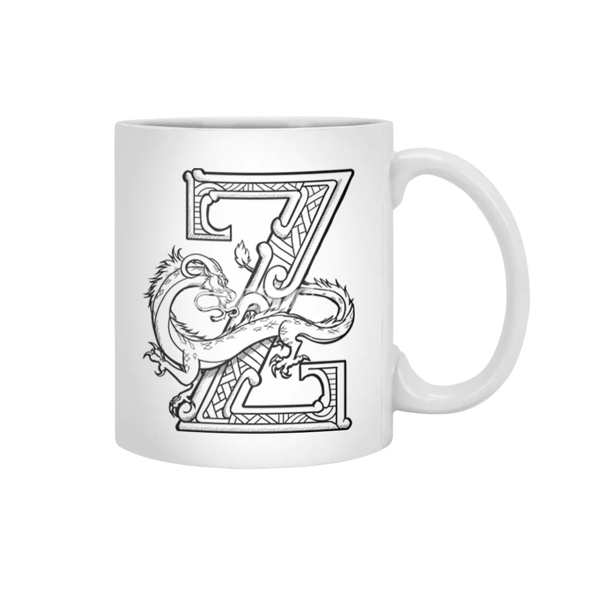 Z Dragon Alphabet Beyaz Kupa