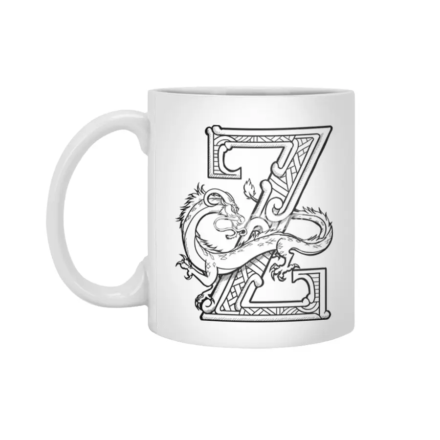 Z Dragon Alphabet Beyaz Kupa
