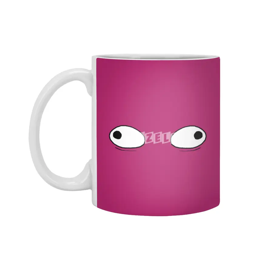 Cartoon Eyes - Wonky Face Beyaz Kupa