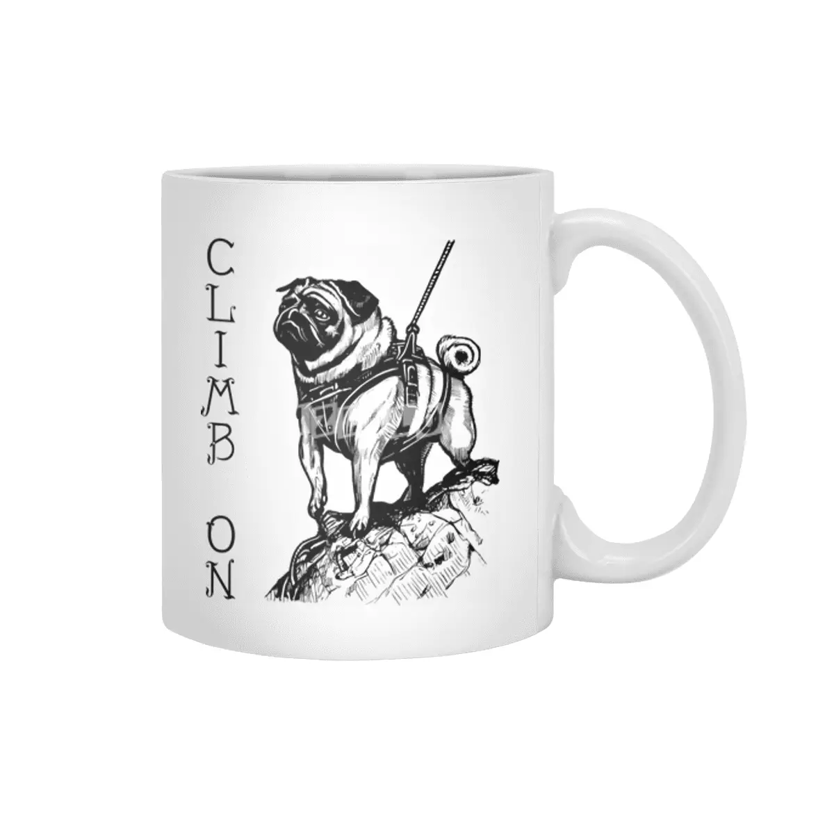 Climb On - Pug Beyaz Kupa