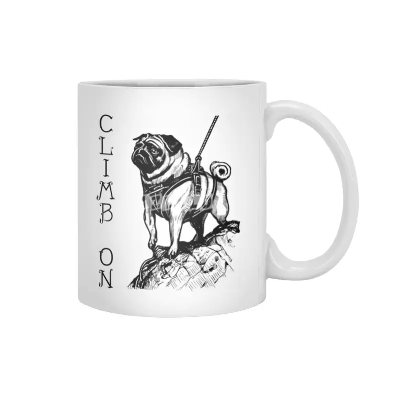 Climb On - Pug Beyaz Kupa