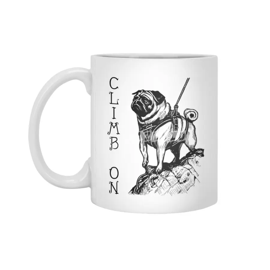 Climb On - Pug Beyaz Kupa
