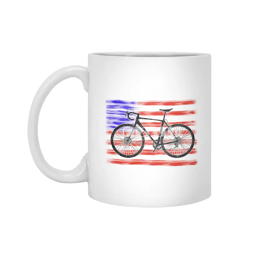 Cyclocross Bicycle American Flag Beyaz Kupa