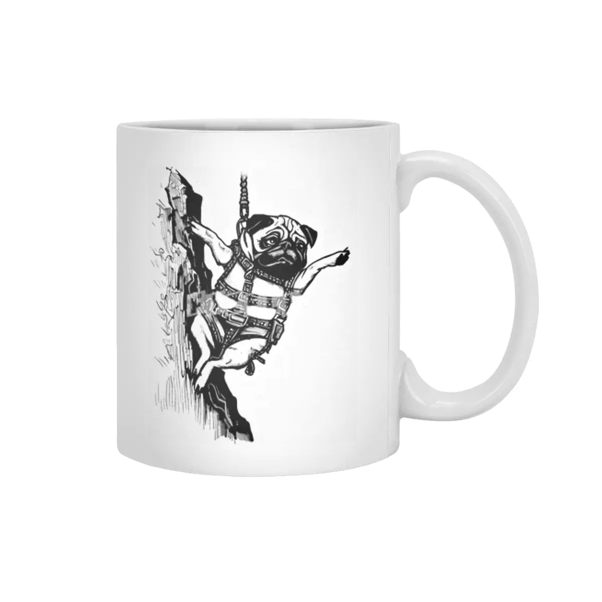 Get to the Chopper - Pug Action Hero Beyaz Kupa
