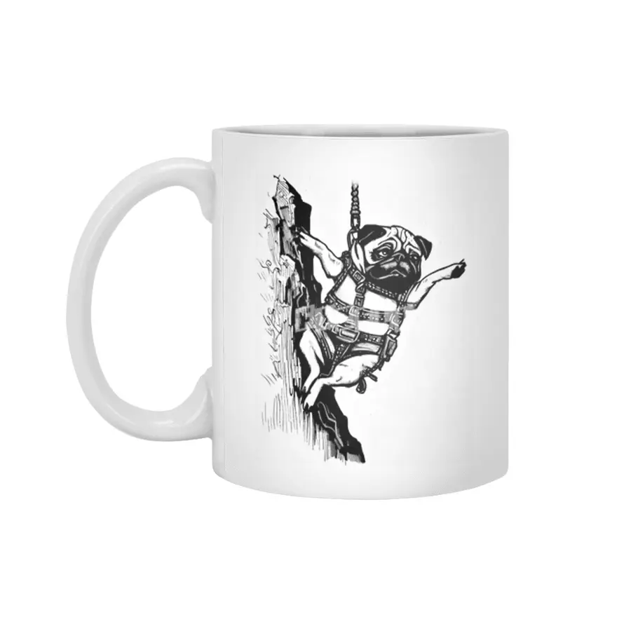 Get to the Chopper - Pug Action Hero Beyaz Kupa