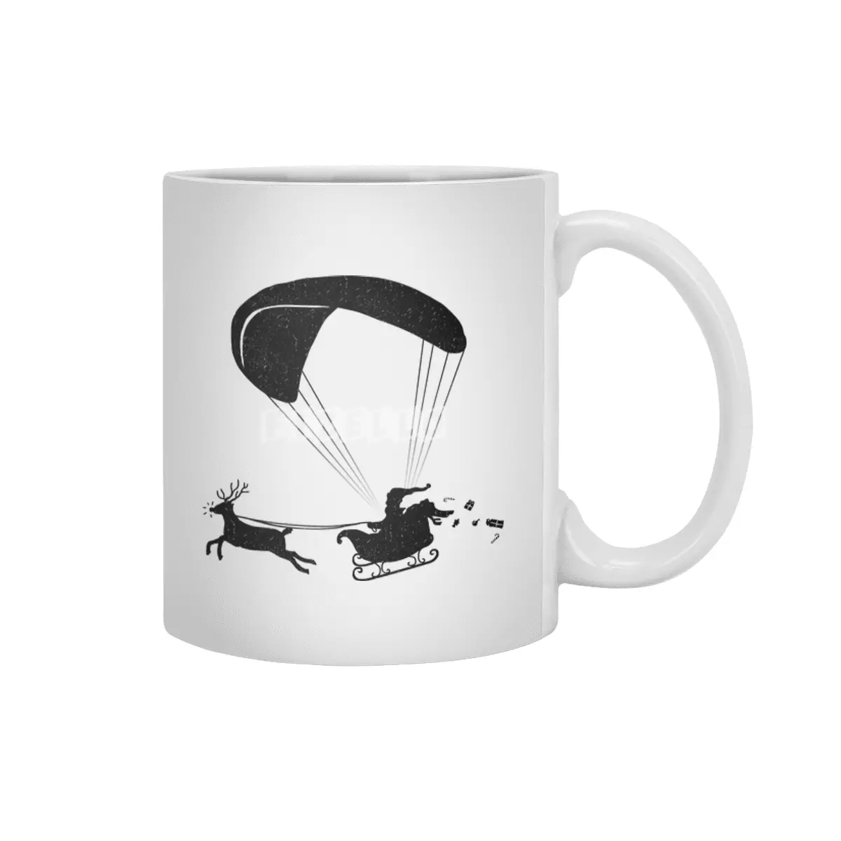 Happy Holidays - Paragliding Santa - Textless Beyaz Kupa