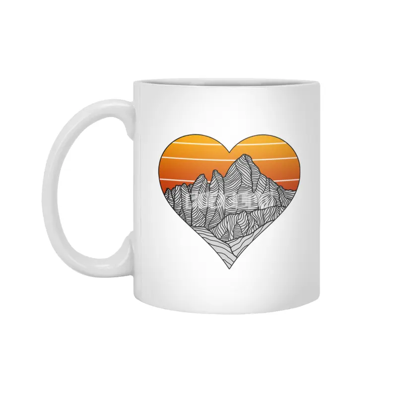 Mountain Sunset/Sky Beyaz Kupa