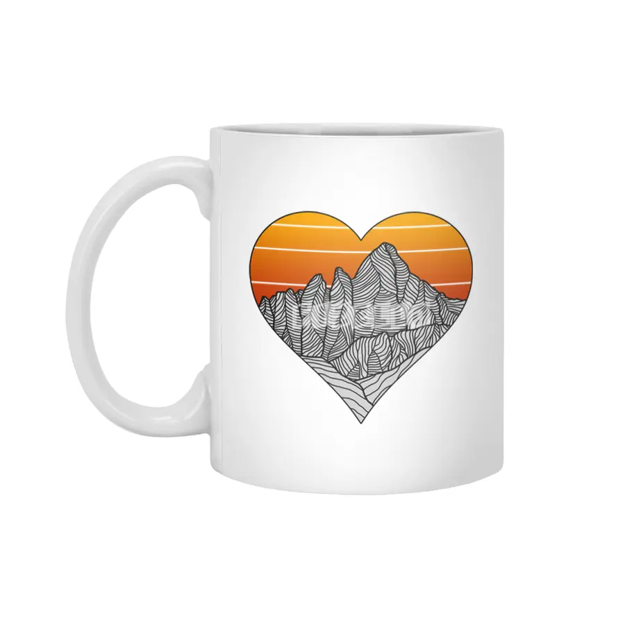 Mountain Sunset/Sky Beyaz Kupa
