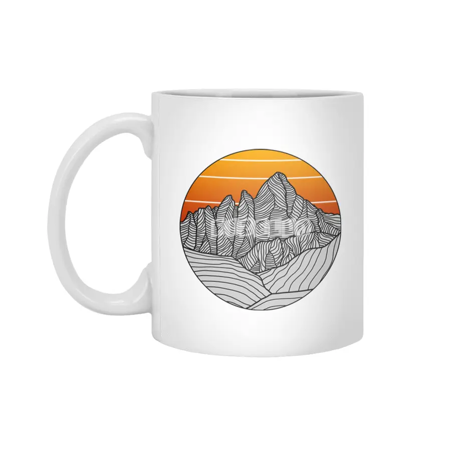 Mountain Sunset/Sky Beyaz Kupa