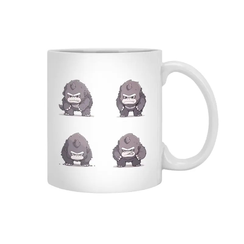 Cute Angry Gorilla Beyaz Kupa