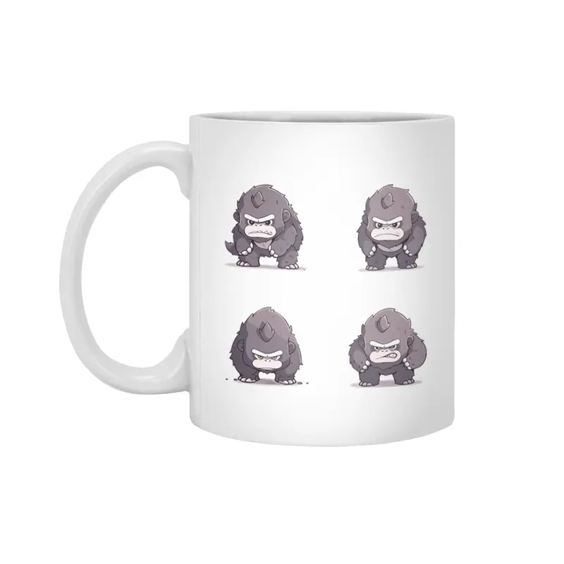 Cute Angry Gorilla Beyaz Kupa