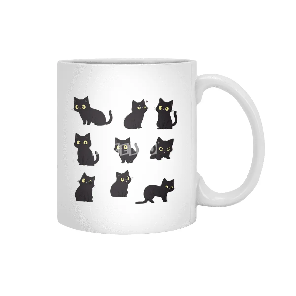 Cute Black Cat Beyaz Kupa