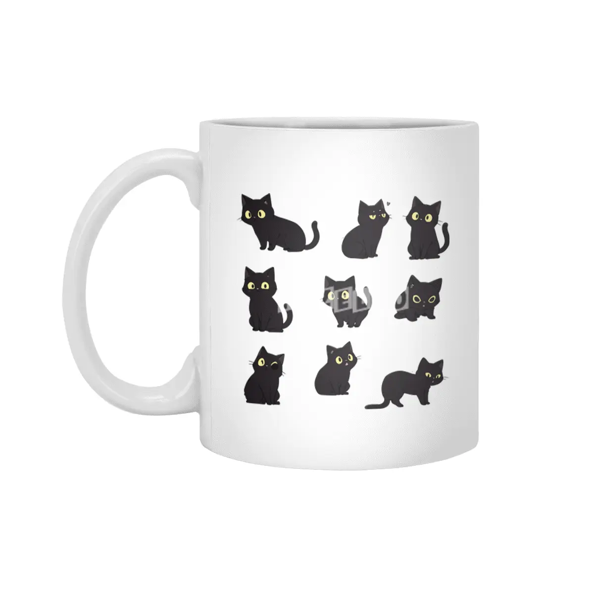 Cute Black Cat Beyaz Kupa