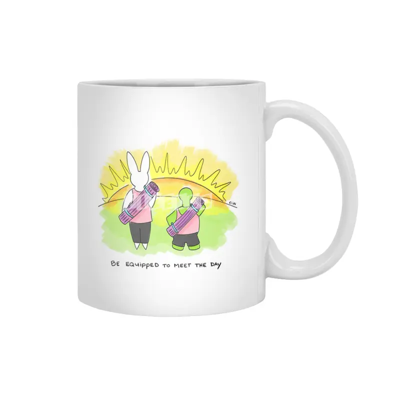 Bunny Daze Yoga - Be Equipped To Meet The Day Beyaz Kupa