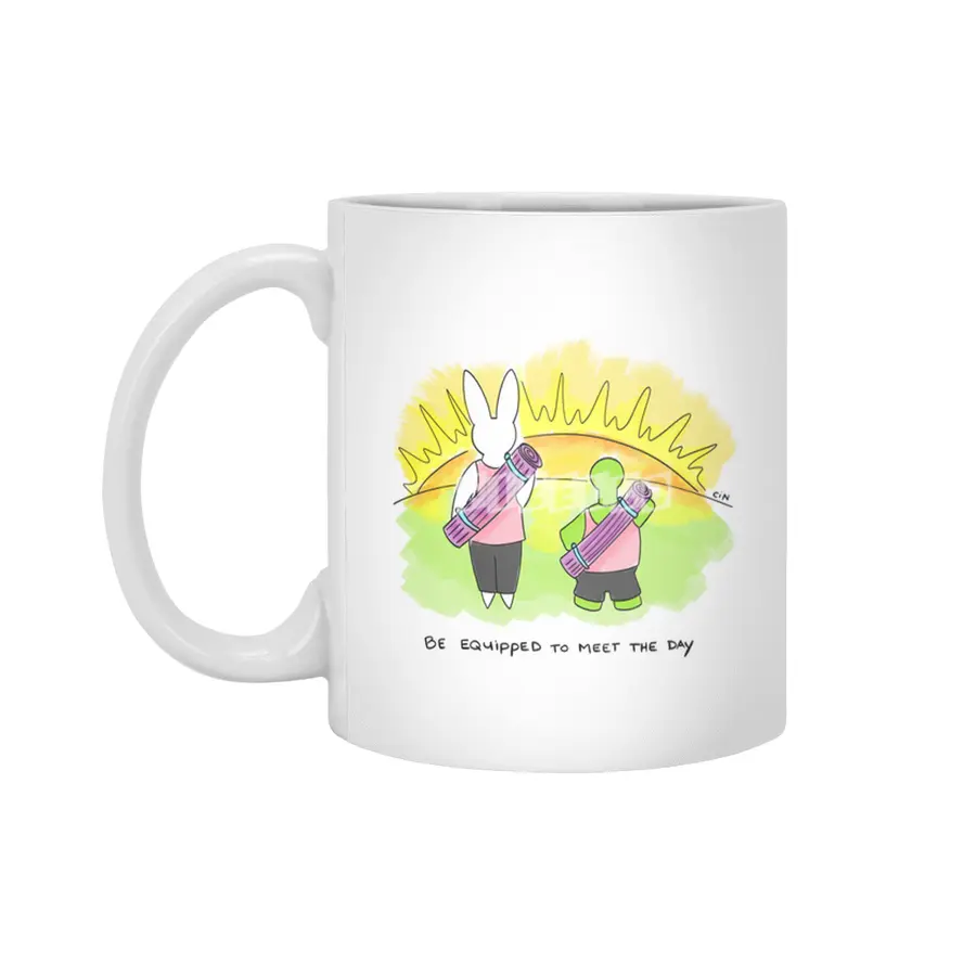 Bunny Daze Yoga - Be Equipped To Meet The Day Beyaz Kupa