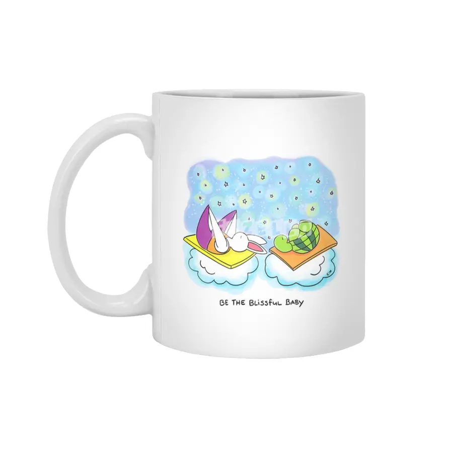 Bunny Daze Yoga - Be the blissful baby Beyaz Kupa