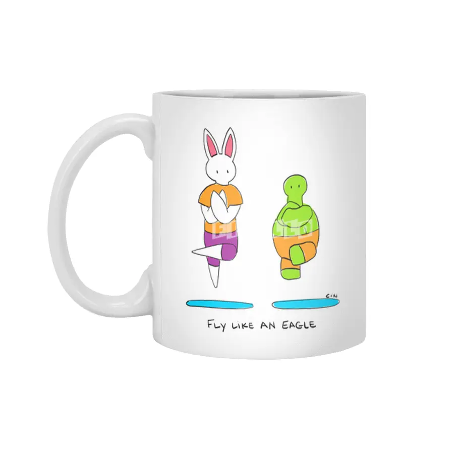 Bunny Daze Yoga - Fly Like An Eagle Beyaz Kupa