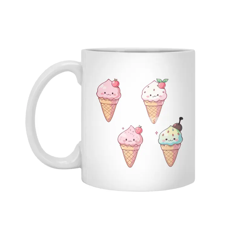 Cute Ice Cream Beyaz Kupa