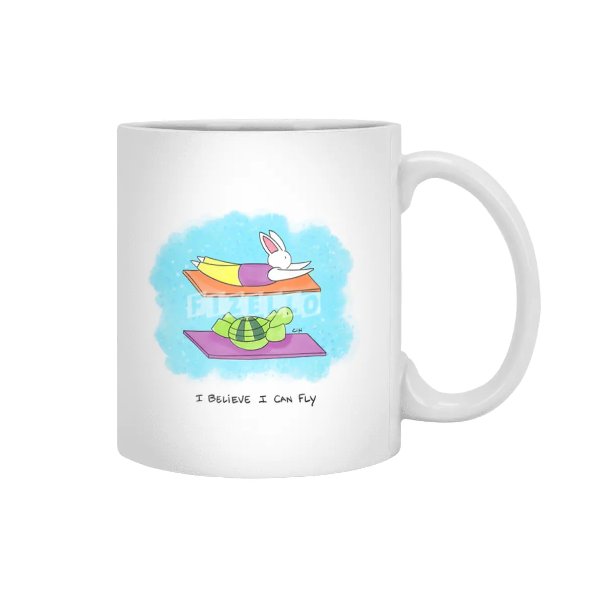 Bunny Daze Yoga - I Believe I Can Fly Beyaz Kupa
