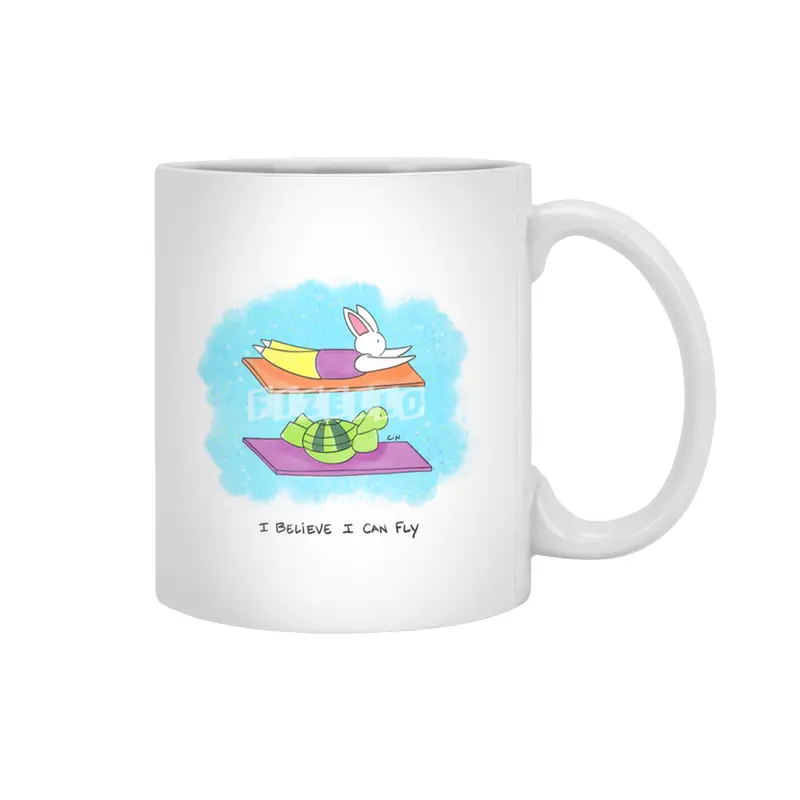 Bunny Daze Yoga - I Believe I Can Fly Beyaz Kupa