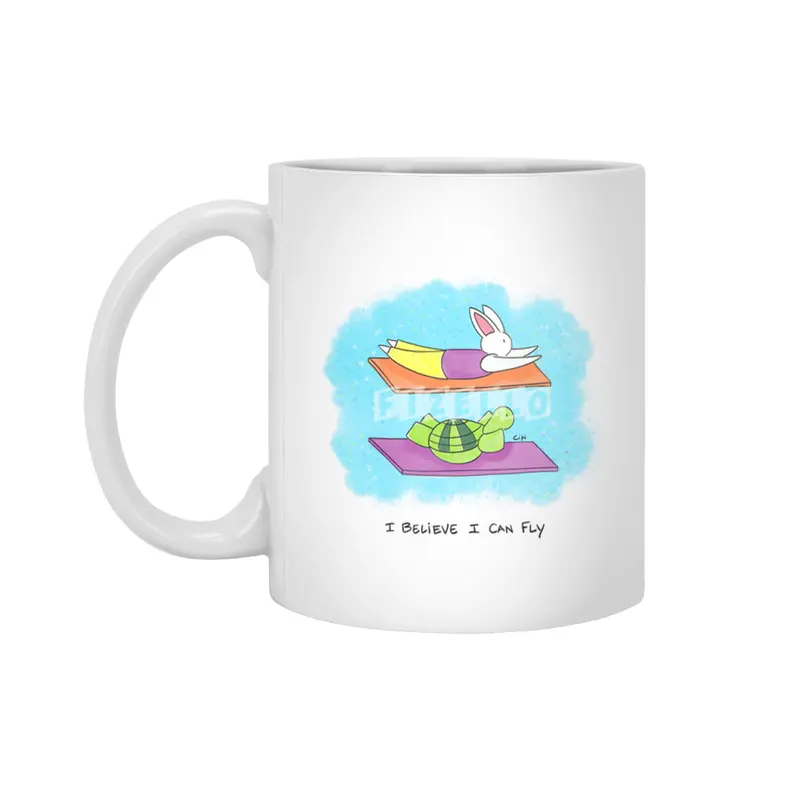 Bunny Daze Yoga - I Believe I Can Fly Beyaz Kupa