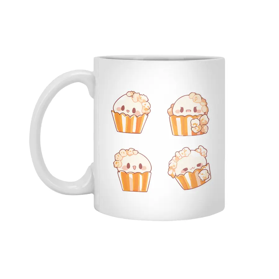 Cute Popcorn Beyaz Kupa