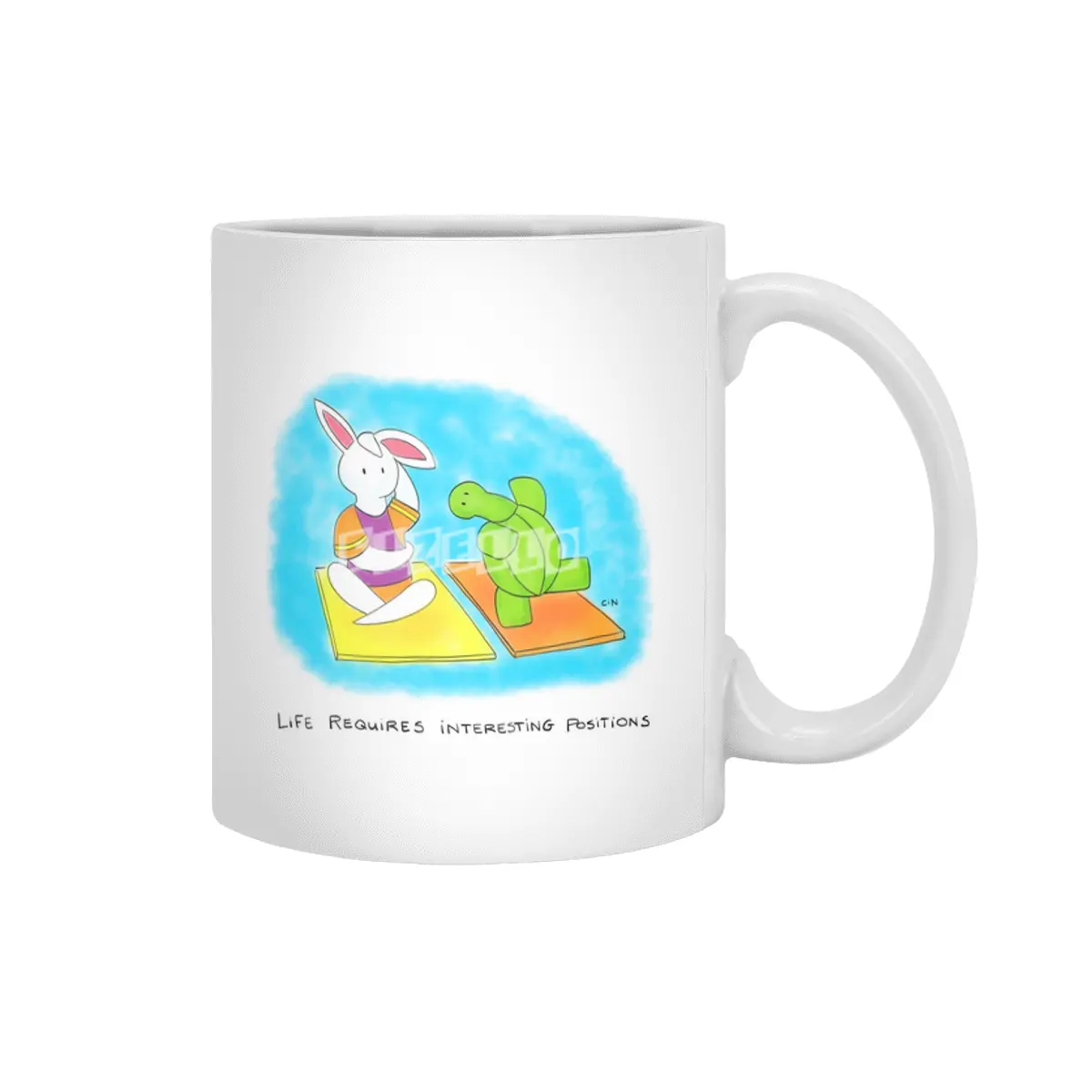 Bunny Daze Yoga - Life Requires Interesting Positions Beyaz Kupa