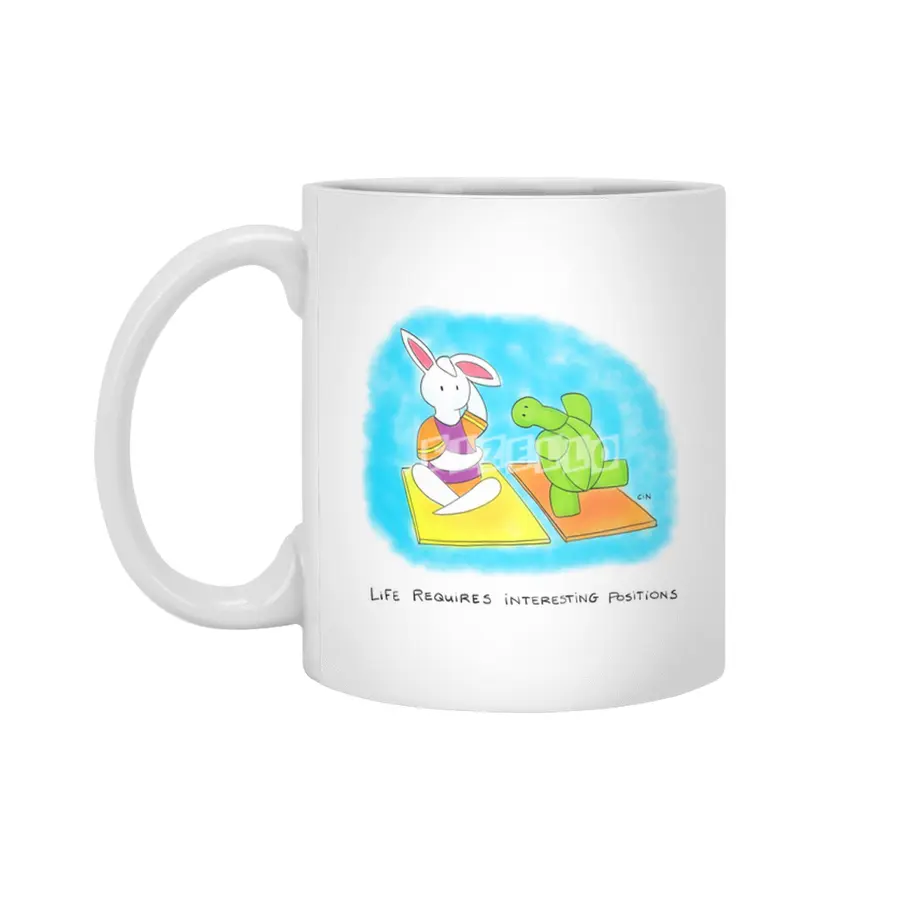 Bunny Daze Yoga - Life Requires Interesting Positions Beyaz Kupa
