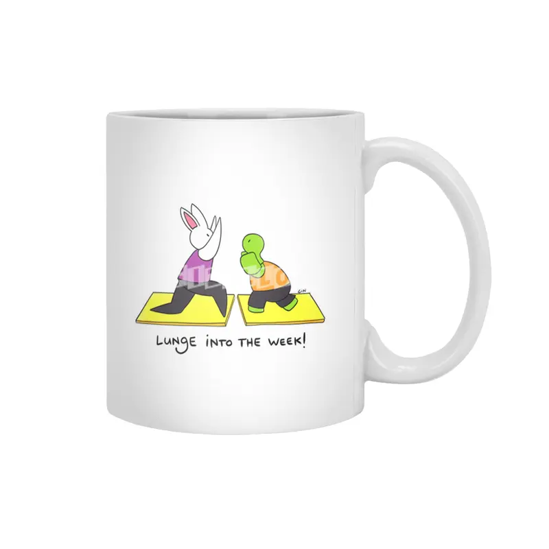 Bunny Daze Yoga - Lunge into the week! Beyaz Kupa