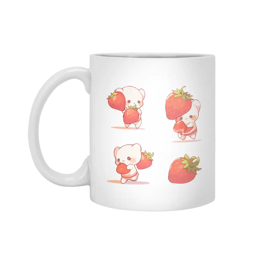 Cute Strawberry Beyaz Kupa