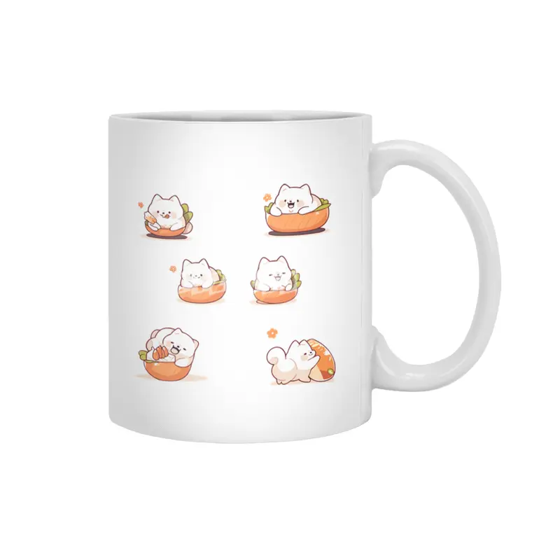 Cute Sushi Dog Beyaz Kupa