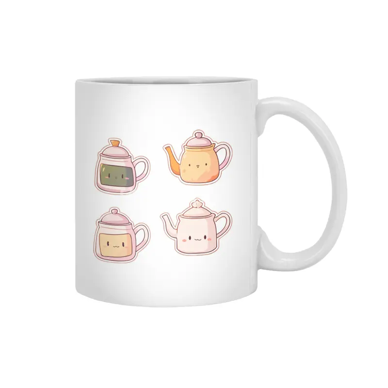 Cute Tea Kettle Beyaz Kupa