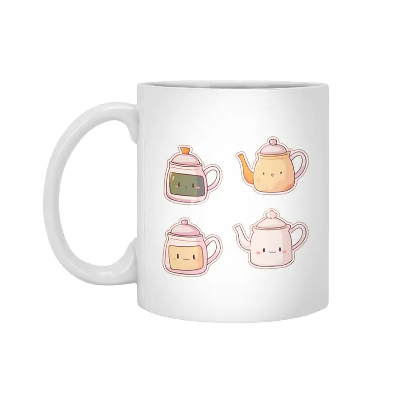 Cute Tea Kettle Beyaz Kupa