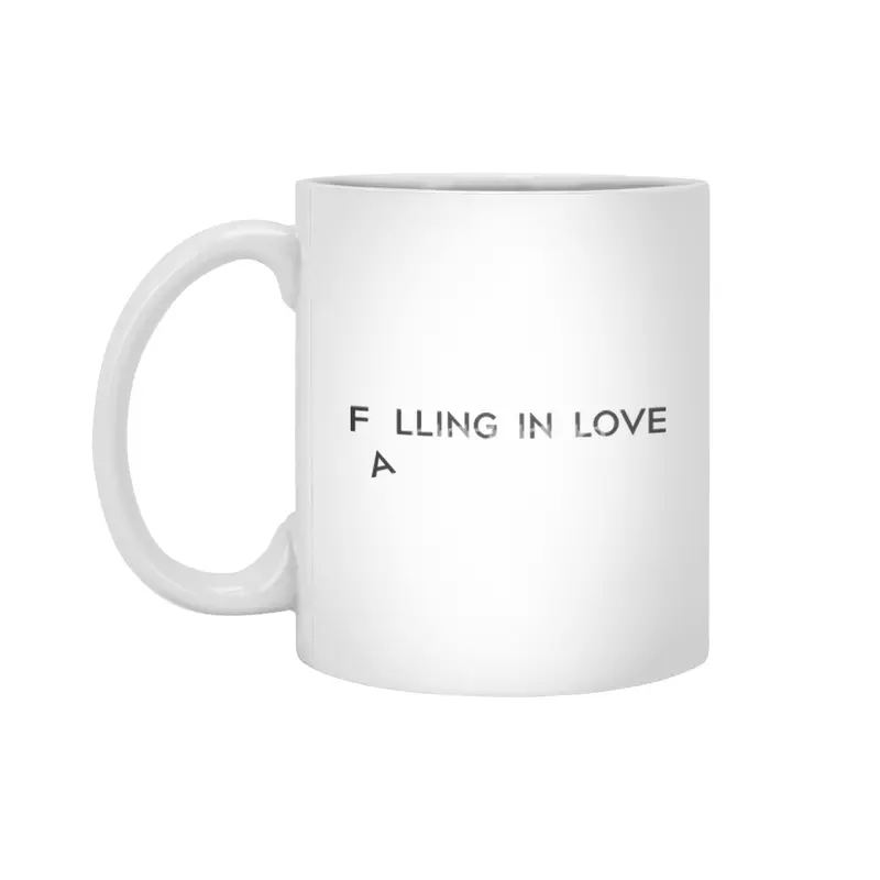 Valentines day gift with Falling in love minimalist words Beyaz Kupa