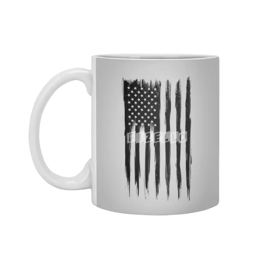 Black American Flag Beyaz Kupa