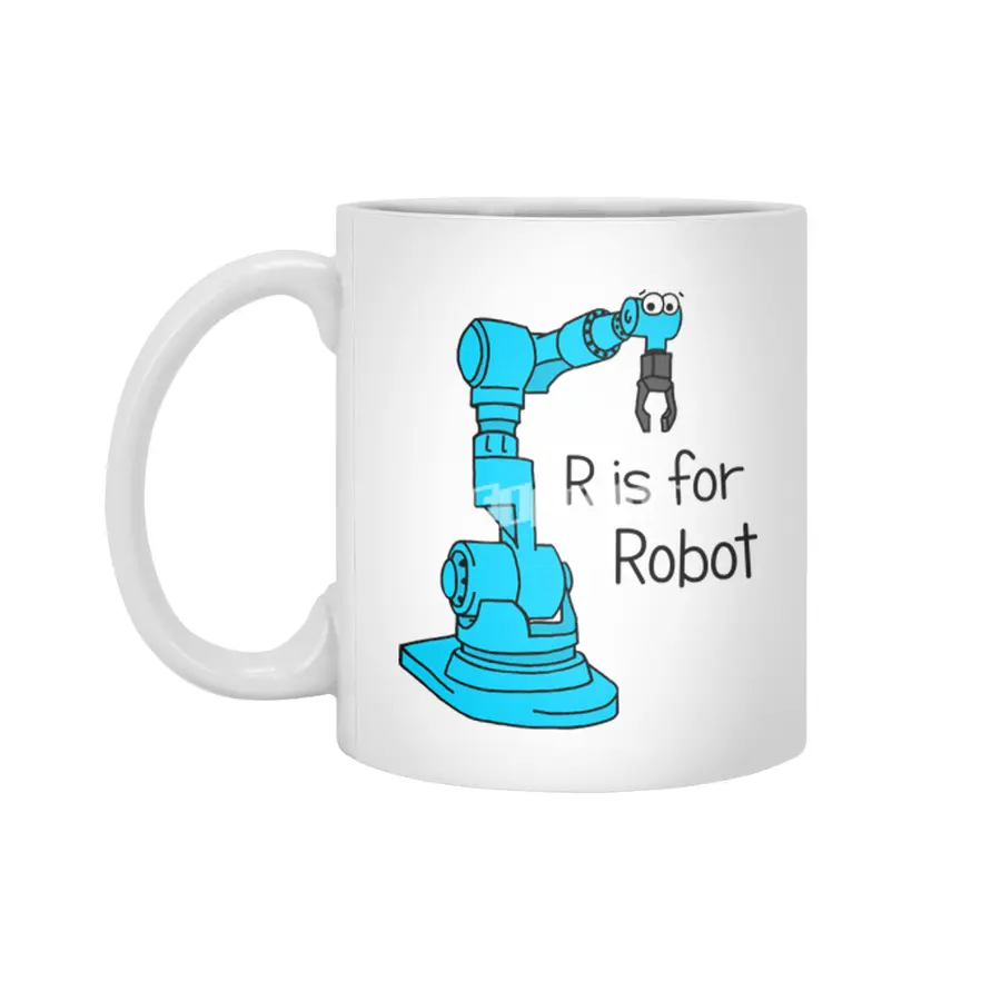 R is for Robot Beyaz Kupa