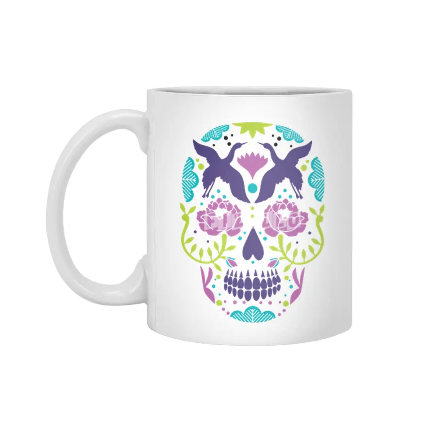 Sugar Skull Beyaz Kupa
