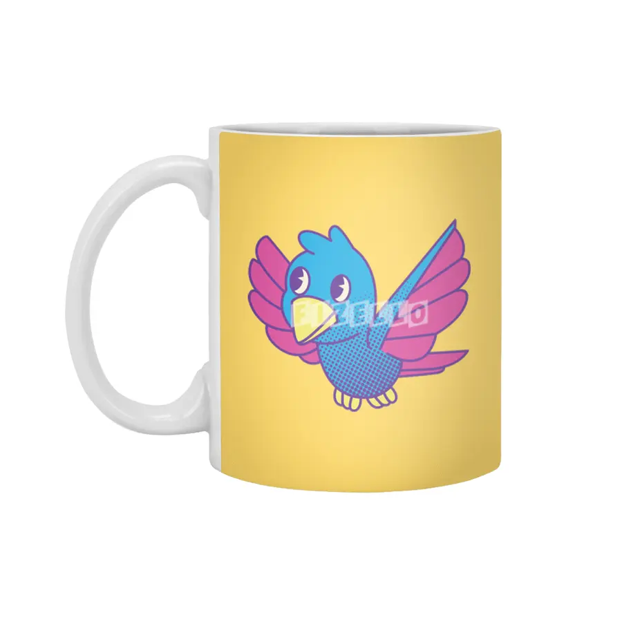 Cute Retro Bird Beyaz Kupa