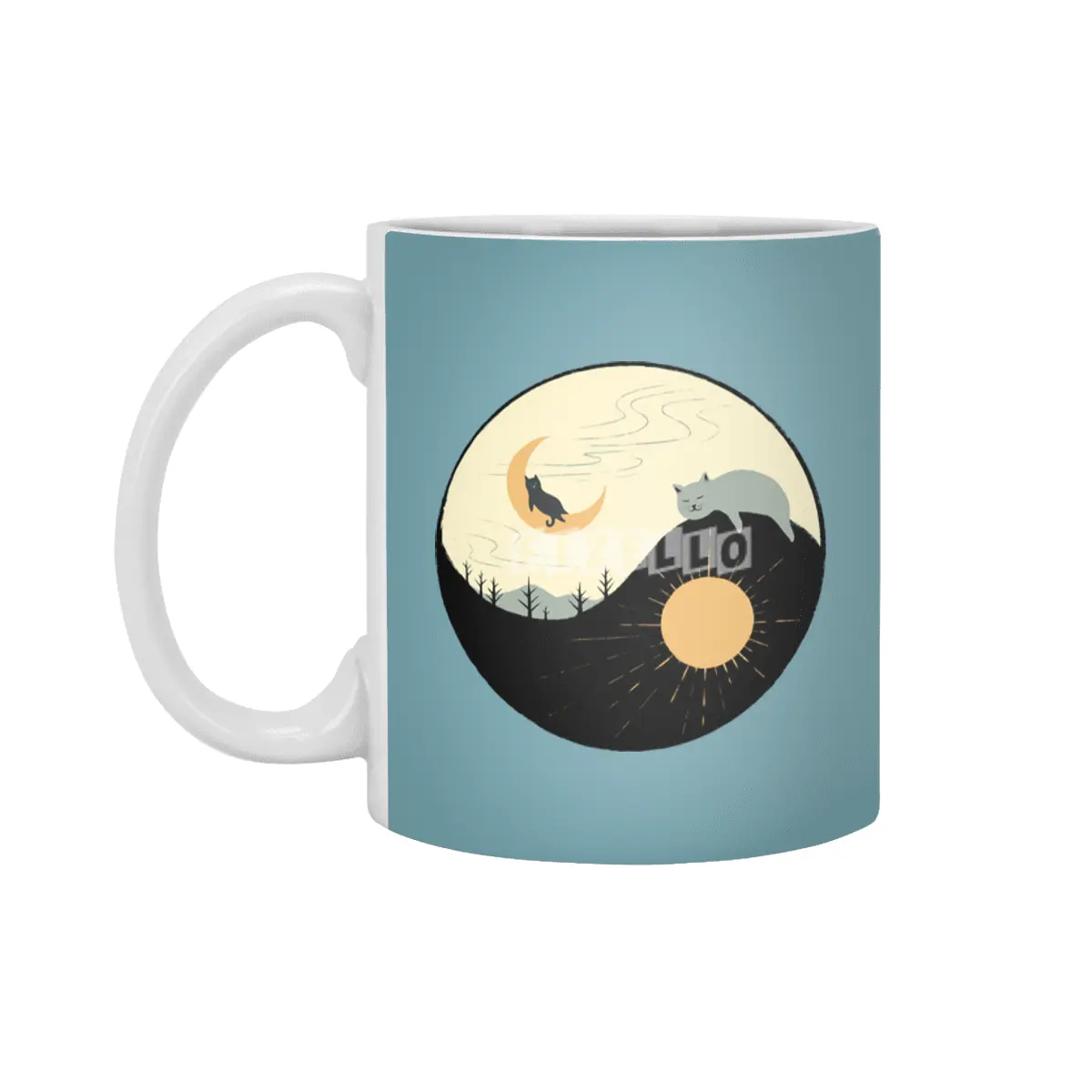 Kitty 5 day night moon & sun Beyaz Kupa