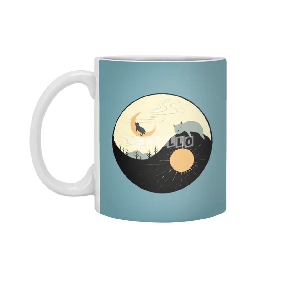 Kitty 5 day night moon & sun Beyaz Kupa