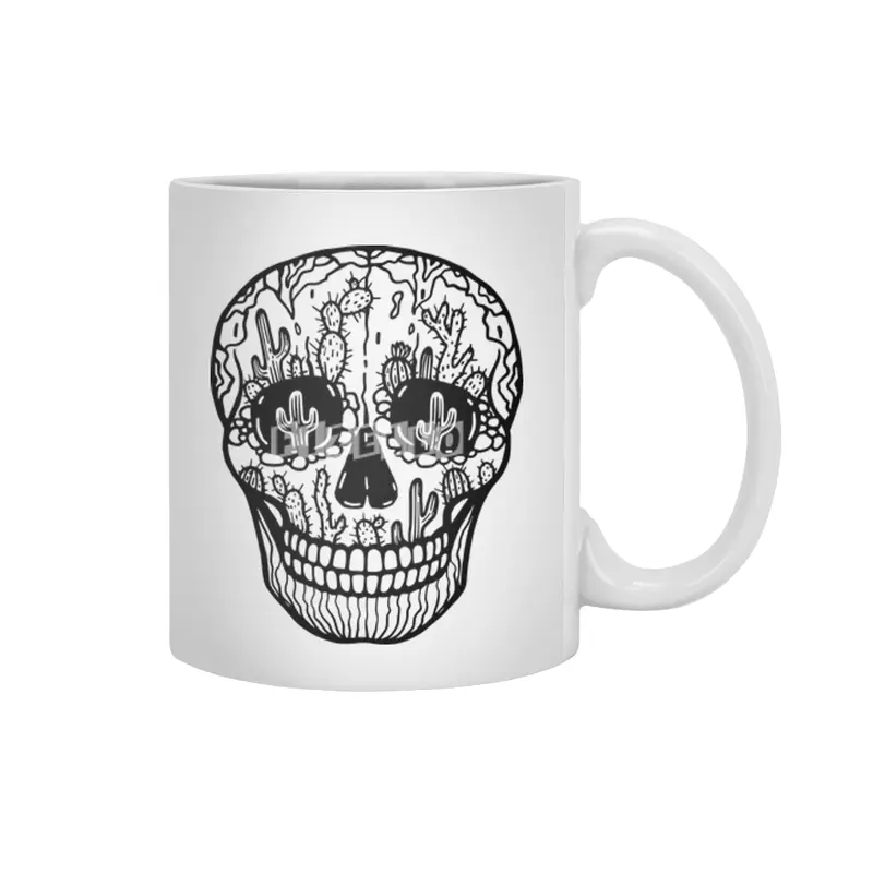 Cacti Skull Beyaz Kupa