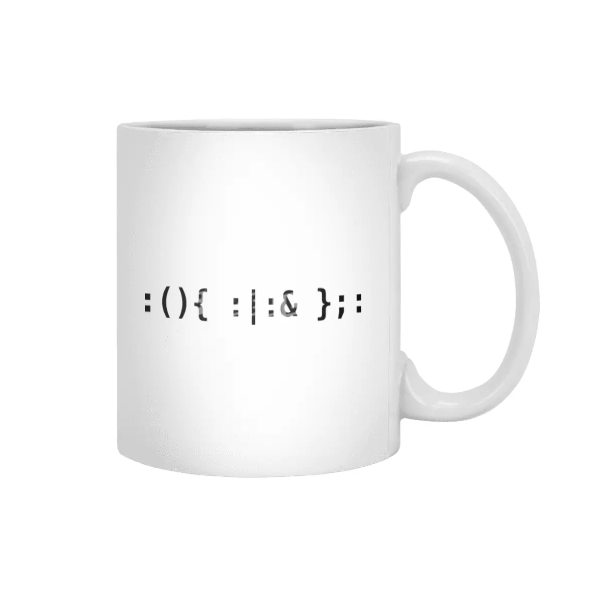 Bash Fork Bomb - Black Text Design for Unix/Linux Hackers Beyaz Kupa