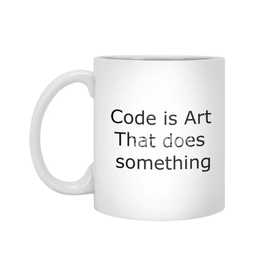 Code is Art Beyaz Kupa